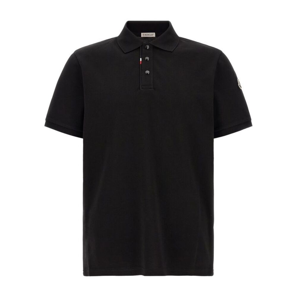 Moncler Black Cotton Polo Men's Shirt